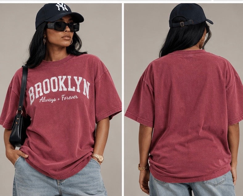 Mauve Brooklyn Aways + Forever T-shirt